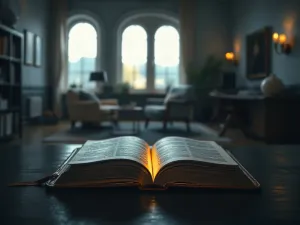 Świecący, pęknięty hełm antyczny na kamiennym postumencie, otoczony magicznymi pnączami w klimatycznym, mrocznym lesie.