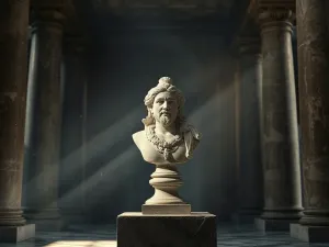 Średniowieczna sala sądowa z mieczem i świecą na stole, symbolizująca historyczną praktykę sądu Bożego.