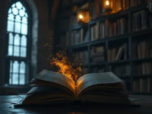 Skórzany dokument prawny na biurku na tle rozmytego wnętrza katedry, symbolizujący relacje między prawem a Kościołem.
