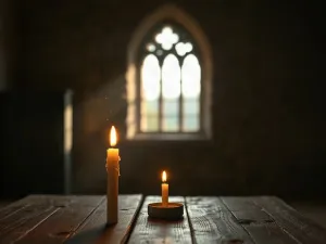 Złota waga na kamiennym ołtarzu w porannym ogrodzie, symbolizująca sąd i prawdę w kontekście odpowiedzialności moralnej.