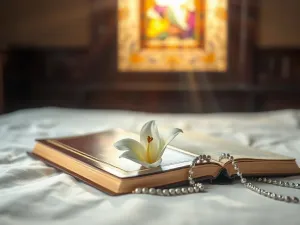 Świecący kamienny labirynt na tle kosmicznej mgławicy, symbolizujący głębię i ponadczasowe połączenia nieświadomości zbiorowej.