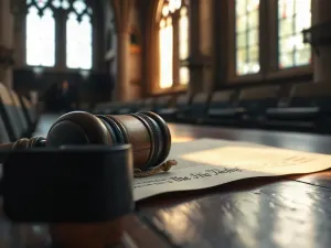 Kamienna dłoń sięgająca ku niebiańskiemu światłu, symbolizująca ludzkie wyobrażenie boskości w kosmicznej przestrzeni.