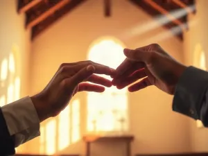 Dwie wagi z latarnią symbolizującą wiarę oraz szklanym pryzmatem reprezentującym rozum, ukazujące kontrast etyki i religii.